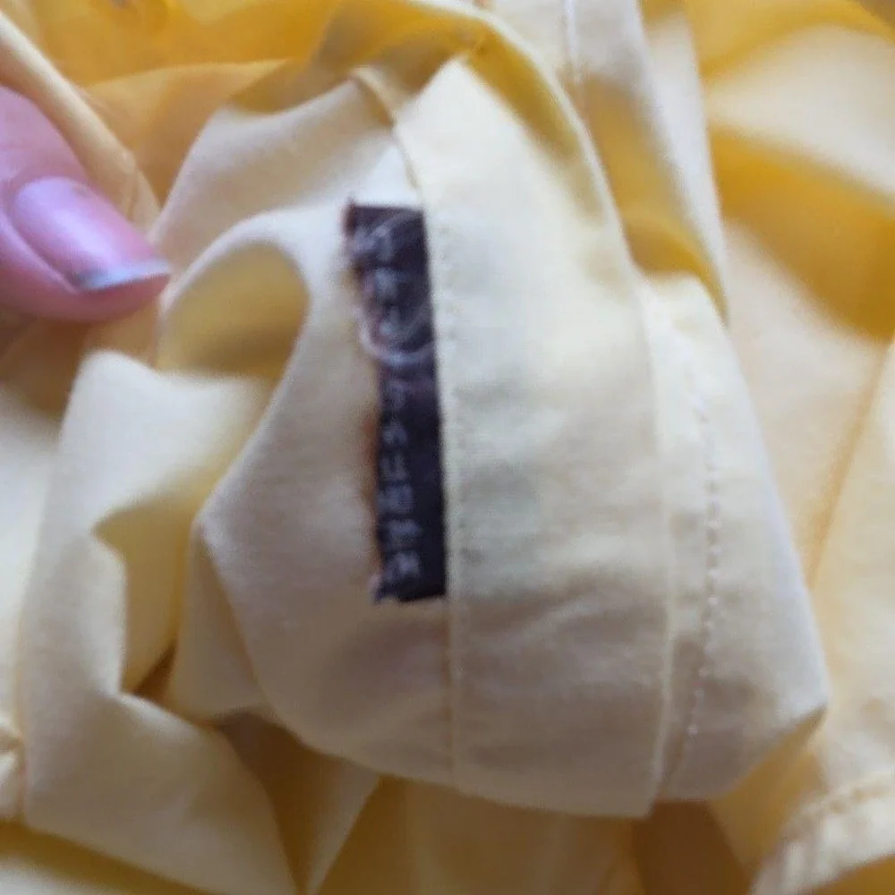 Alberto Danelli Boys Yellow Long Sleeve Button Down Dress Shirt Size M 10-12